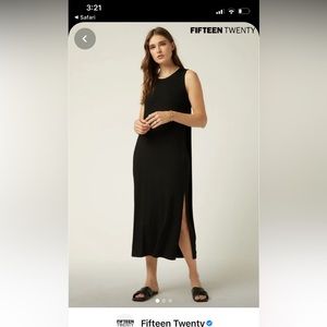 Fifteen Twenty black tank midi dress size M